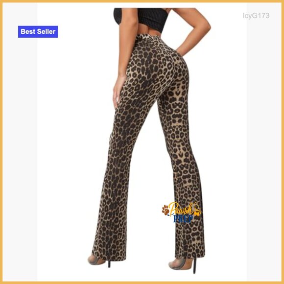 Soft High Waist Flare Leggings, Polyester Stretch, All Seasons Wear - Picture 2 of 7